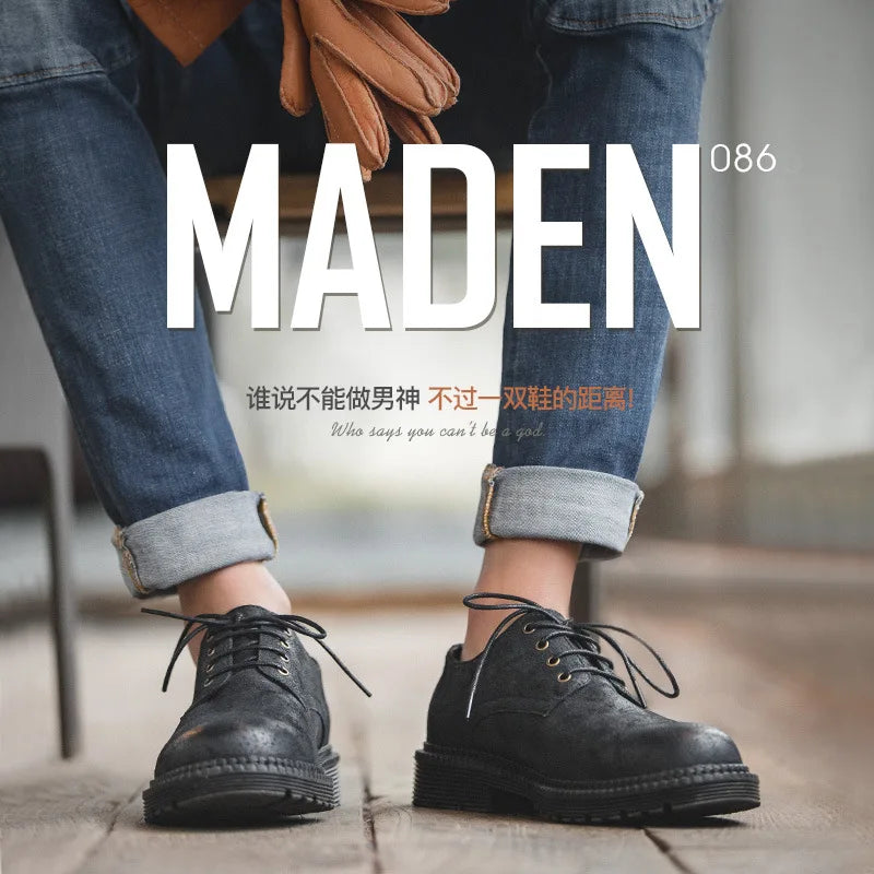 Maden Genuine Leather Boots for Men Brand Outdoor Durable Ankle Boots Classic Military Safety Shoes Indestructible Hiking Shoes