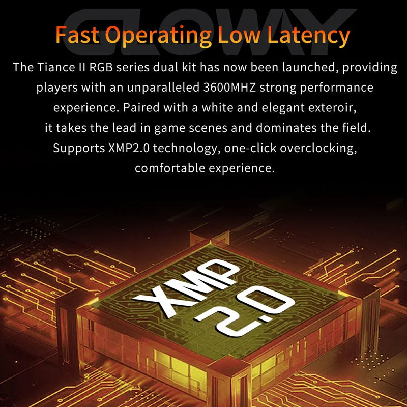 Gloway RGB Memoria Ram DDR4 16GB  8GB 3200MHZ 3600MHZ  UDIMM Dual Channel  Memory Desktop Ram Gaming High Performance Rams