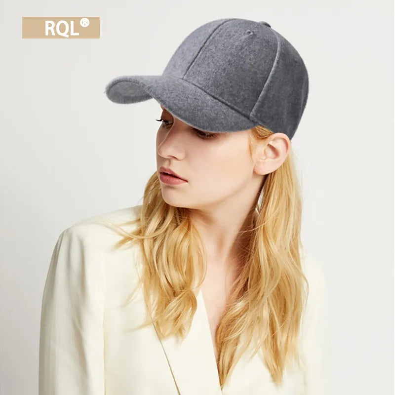 Wool Baseball Cap Women's Autumn and Winter Hat Thickened Keep Warm Female Fashion Trucker Cap Ladies Sport Hat Solid Color 2021