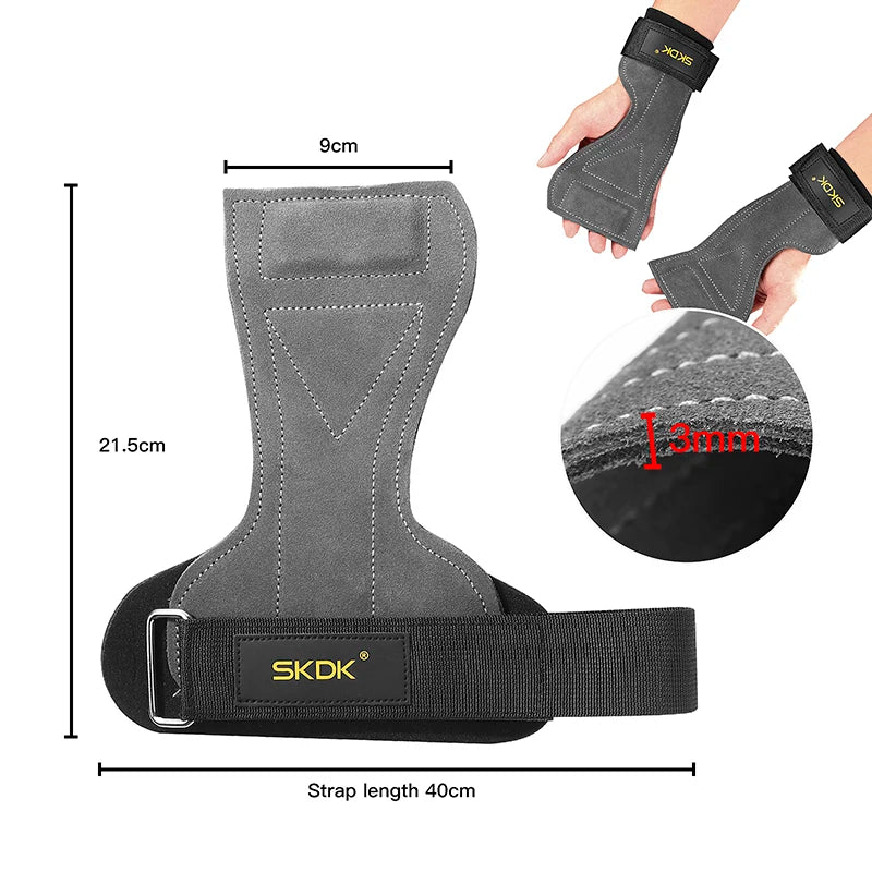 SKDK Gym Grips Palm Guards Cowhide Palm Protector  Weightlifting Gymnastics Workout Gloves Grips Fitness Training Equipment