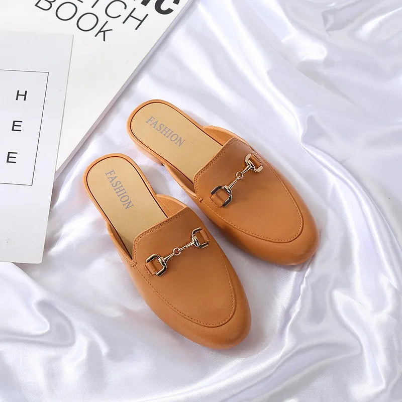 Four Season Women Mules Shoes Soft PVC Flats Slippers Street Leisure Slides Casual Shoe Outdoor Beach Slippers Slip-on Loafers