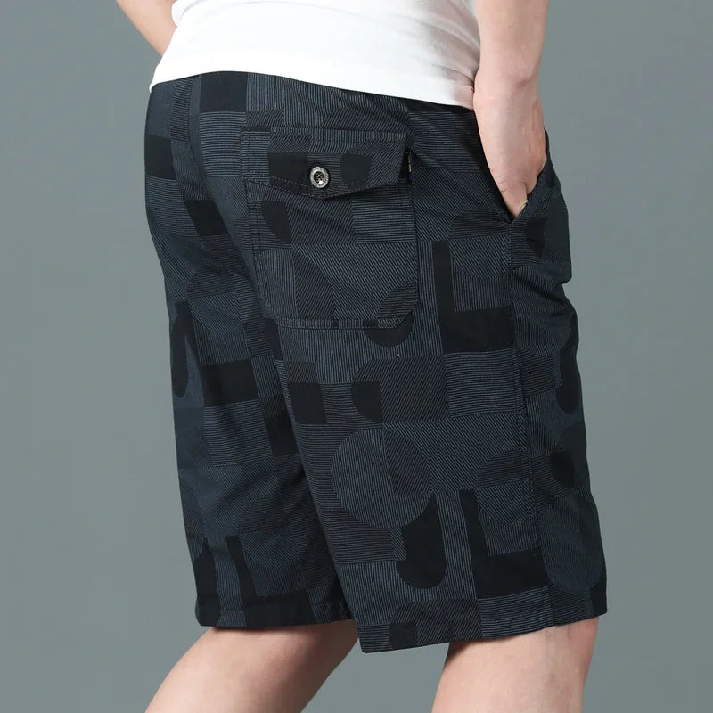 Men's Workwear Shorts Thin Breathable Loose Fitting Oversized Pure Cotton Beach Pants Trendy and Fashionable
