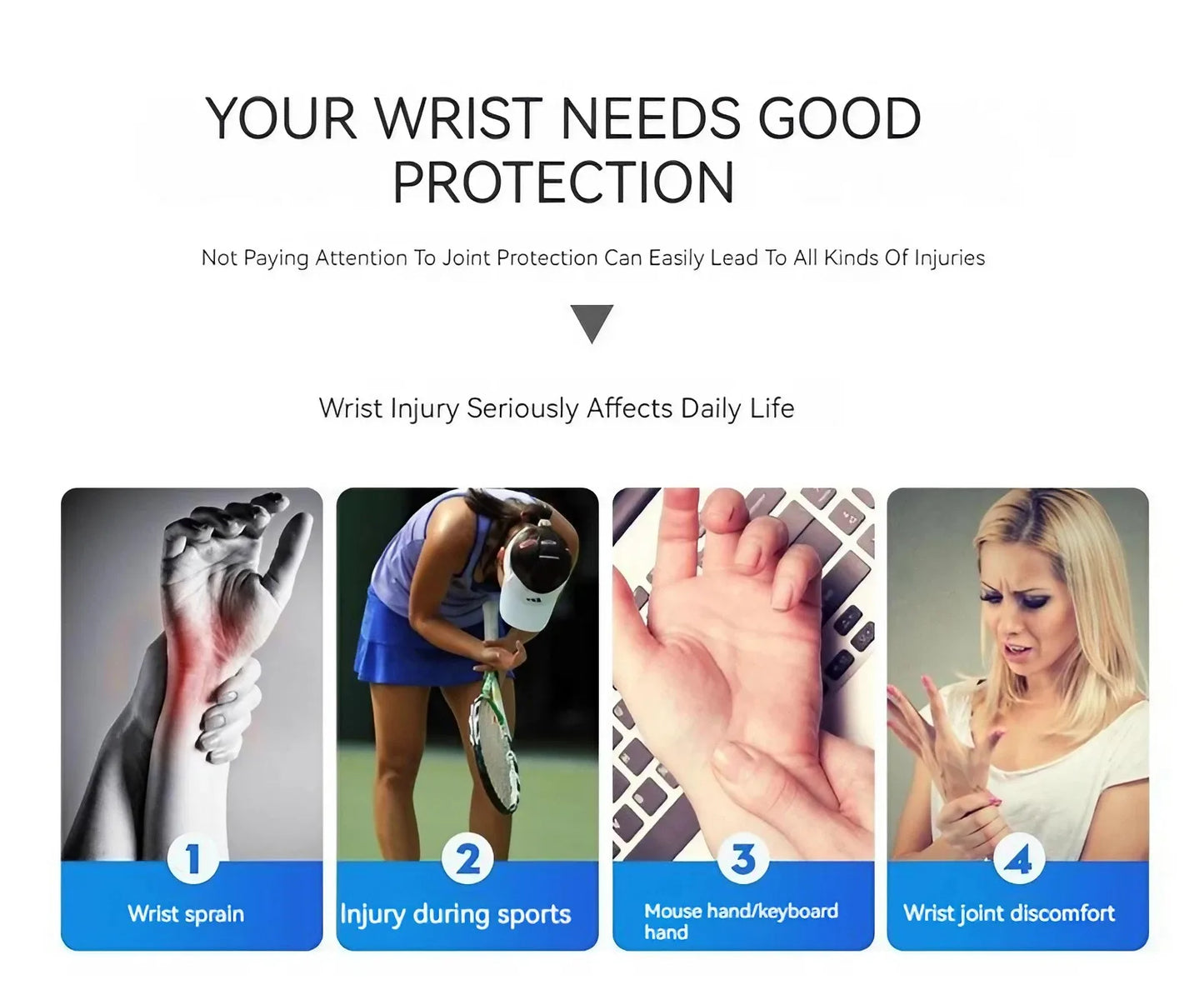 Fitness Strength Bandage Hand Wrist Straps Sports Wristbands Support Wrist STONEGO Gym Wraps Wrist Brace