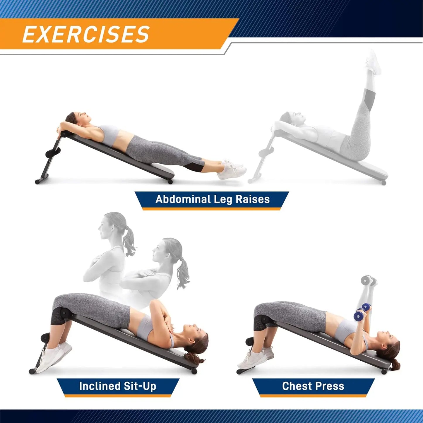 Exercise bench, Fitness, equipment, Slant Board Exercise Bench for Strength Training and Home Gym Workouts