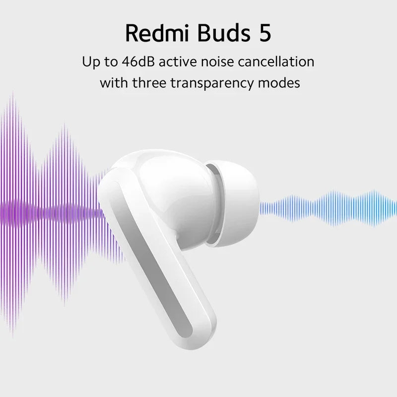[World Premiere] Xiaomi Redmi Buds 5 Global Version AI Noise Reduction for Calls Up to 40 Hours Long Battery Life TWS Earbuds