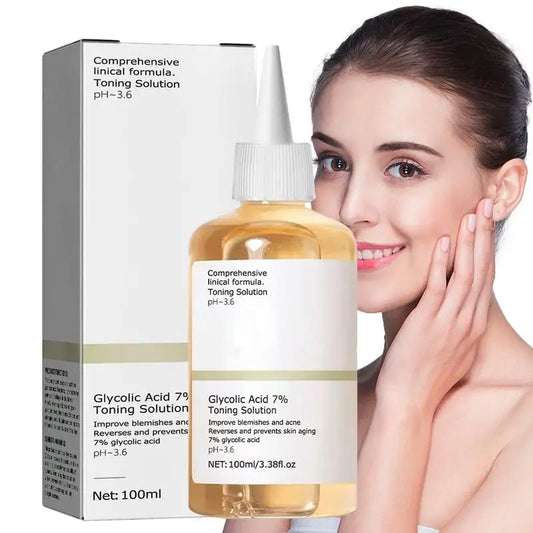 Glycolic Acid 7% Toning Solution Dispelling acne Acne Remover Lifting Firming Wrinkles Glowing Facial Skin Care Acid Toner New