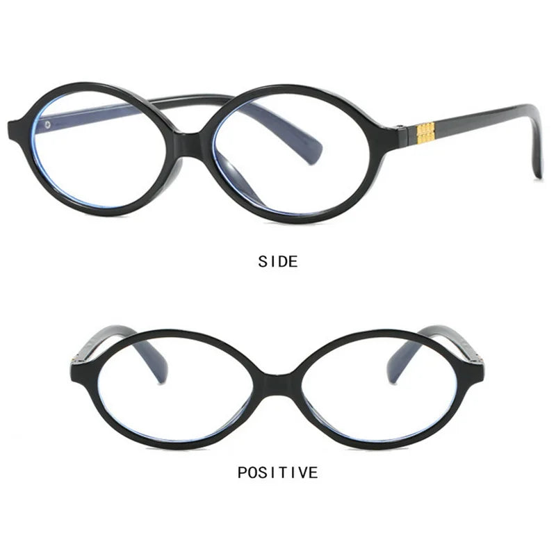 Japanese Retro Oval Frame Glasses For Women Y2K Fashion Decorative Glasses Girls No Makeup Plain Eyewear Korean Cool Eyewear New