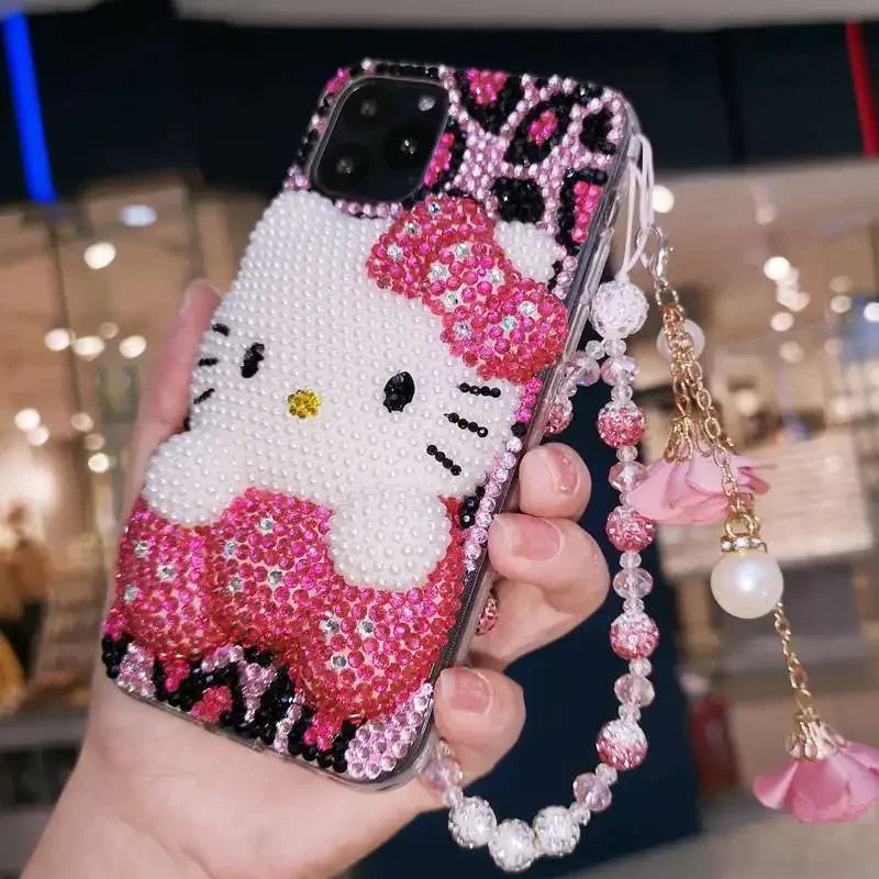 for iPhone 15 14 13 Pro Max iPhone Xs iPhone Case 8 plus Rhinestone 7 Cartoon Hello Kitty 11 Protective Case 6 Female 12