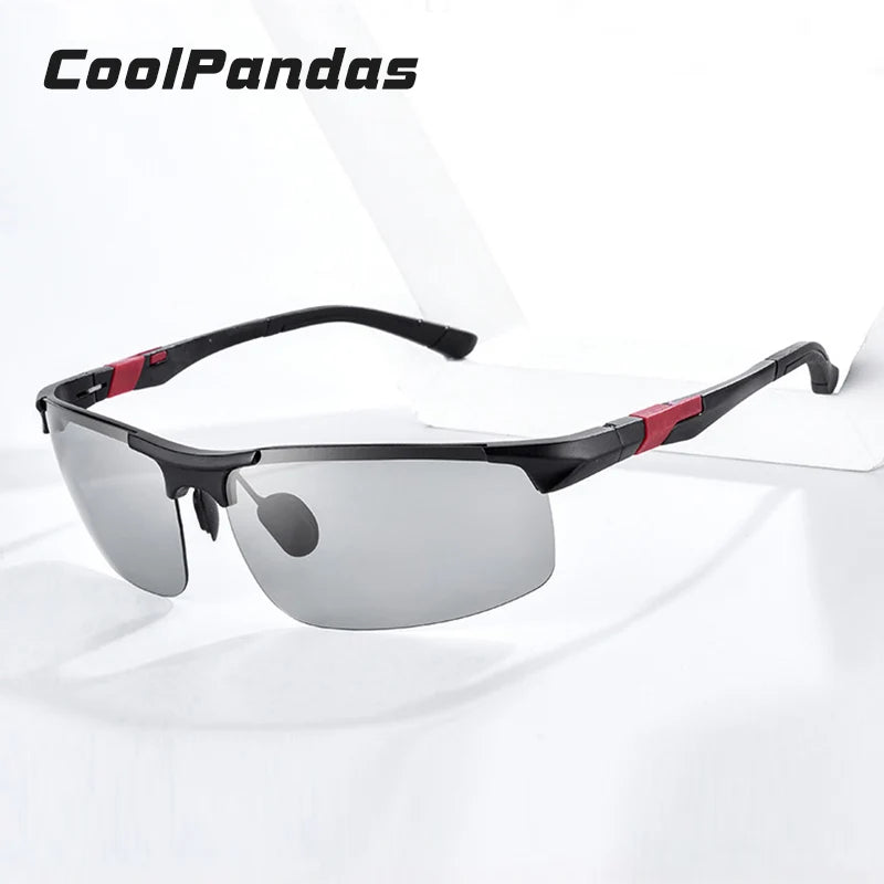 Aluminum Photochromic Sunglasses Men Polarized Day Night Vision Sun Glasses Driving Anti-Glare Chameleon Sports Eyewear For Male