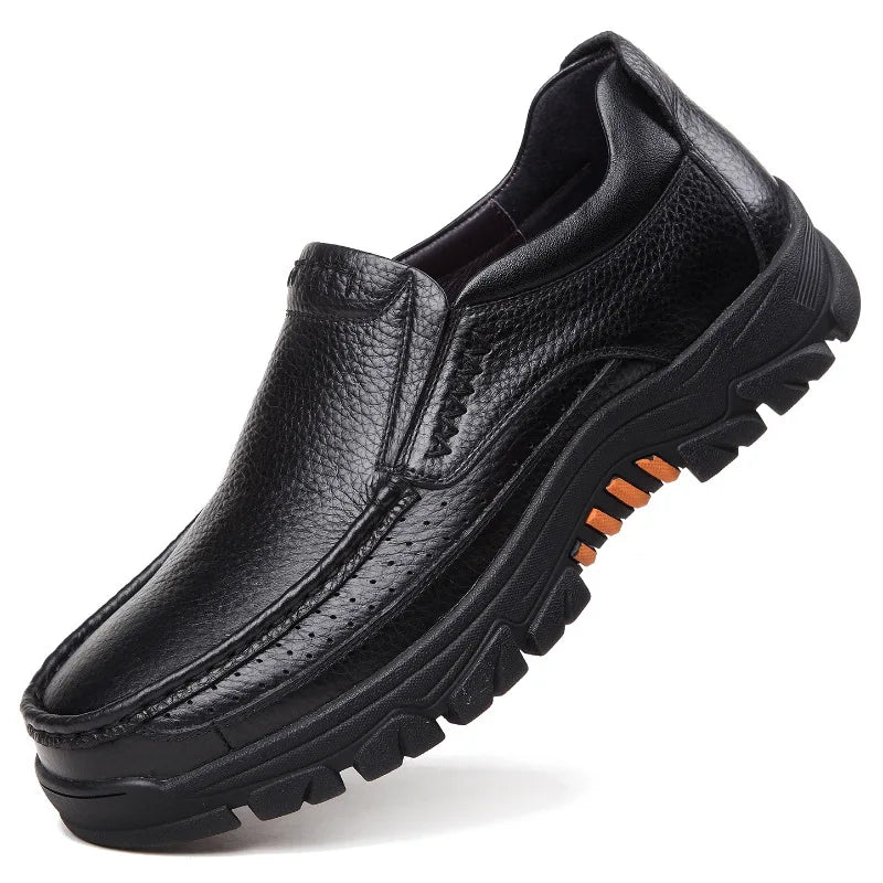 Genuine Leather Shoes Men Loafers Soft Cow Leather Men Casual Shoes New Male Footwear Black Brown Slip-on A2088