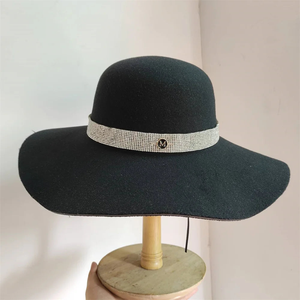 French Vintage Women's Big Brim Colorful Felt Hat Unisex Fedora Fashion Dome Bucket Hat Church Wedding Hat Wholesale
