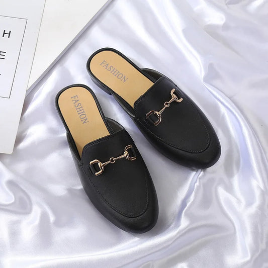 Four Season Women Mules Shoes Soft PVC Flats Slippers Street Leisure Slides Casual Shoe Outdoor Beach Slippers Slip-on Loafers
