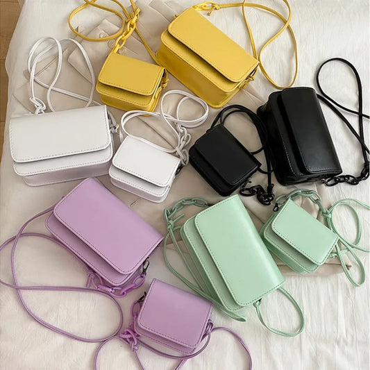 Solid Color Shoulder Bags Chain Square Women Korean Version of Small Handbag Fashion Tide Bag