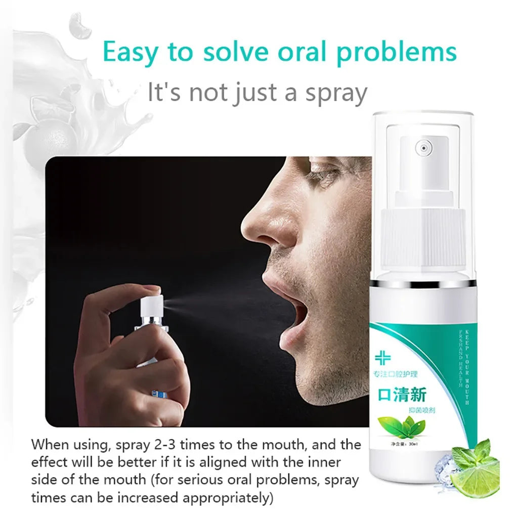 1pcs 30ml Mouth Freshener Mouth Spray Oral Odor Treatment Spray Refresher Fresh Breath Remove Bad Breath Smoke for Men or Women