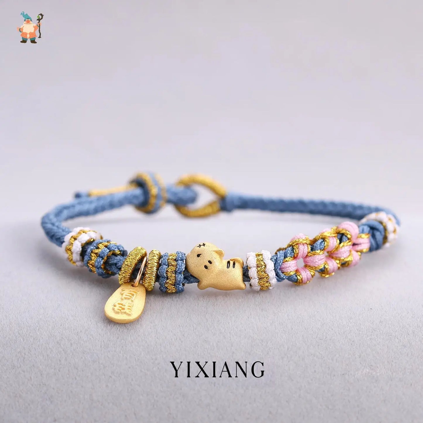 Chinese Zodiac Bracelet S925 Sterling Silver Frosted Birthday Year Little Peach Blossom Woven Red Hand Rope Female Birthday Gift