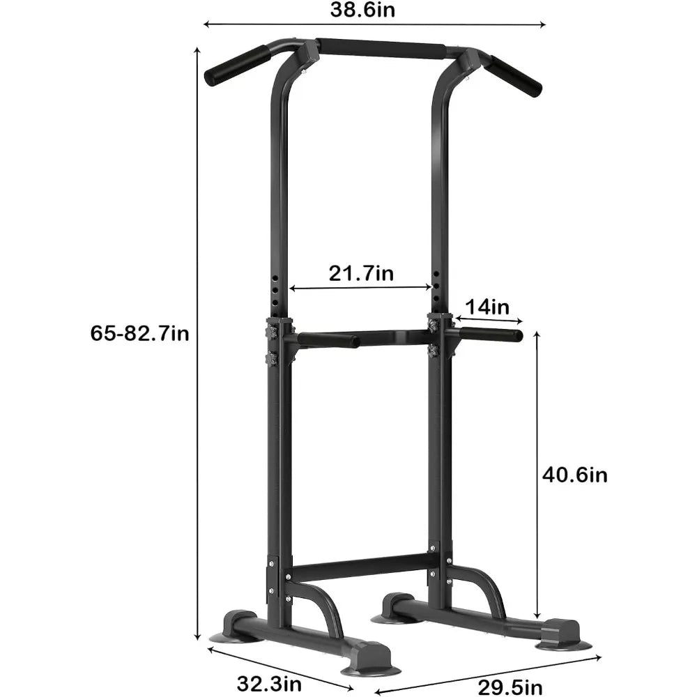 Power Tower Dip Station Pull Up Bar for Home Gym Adjustable Height Strength Training Workout Equipment,Pull Up Bar Station