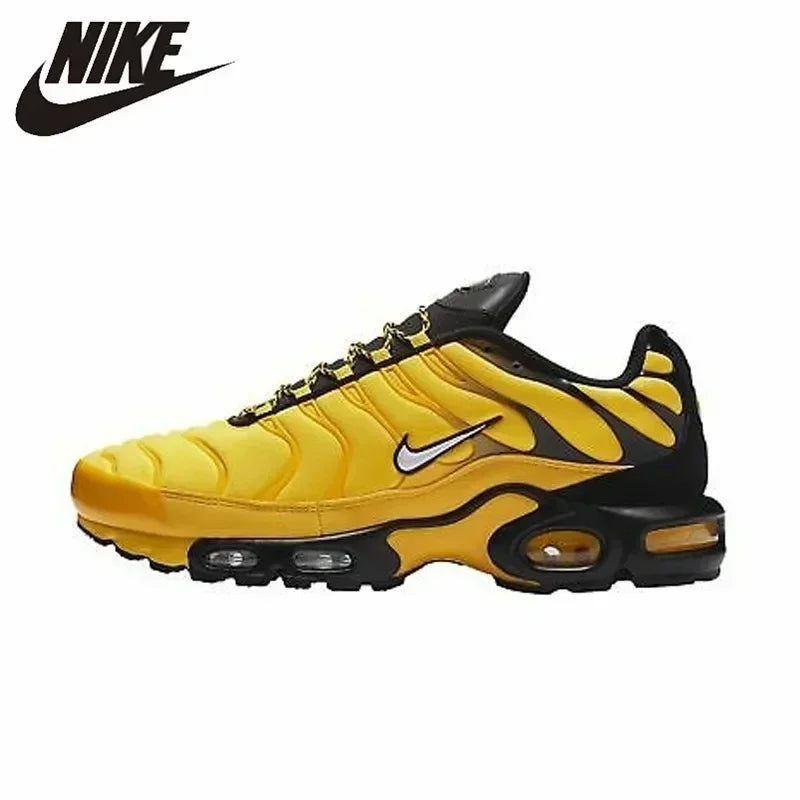 Nike TN Air Max Plus Frequency Pack Yellow Black Men Running Shoes Comfortable Sports Lightweight Sneakers AV7940-700 Original