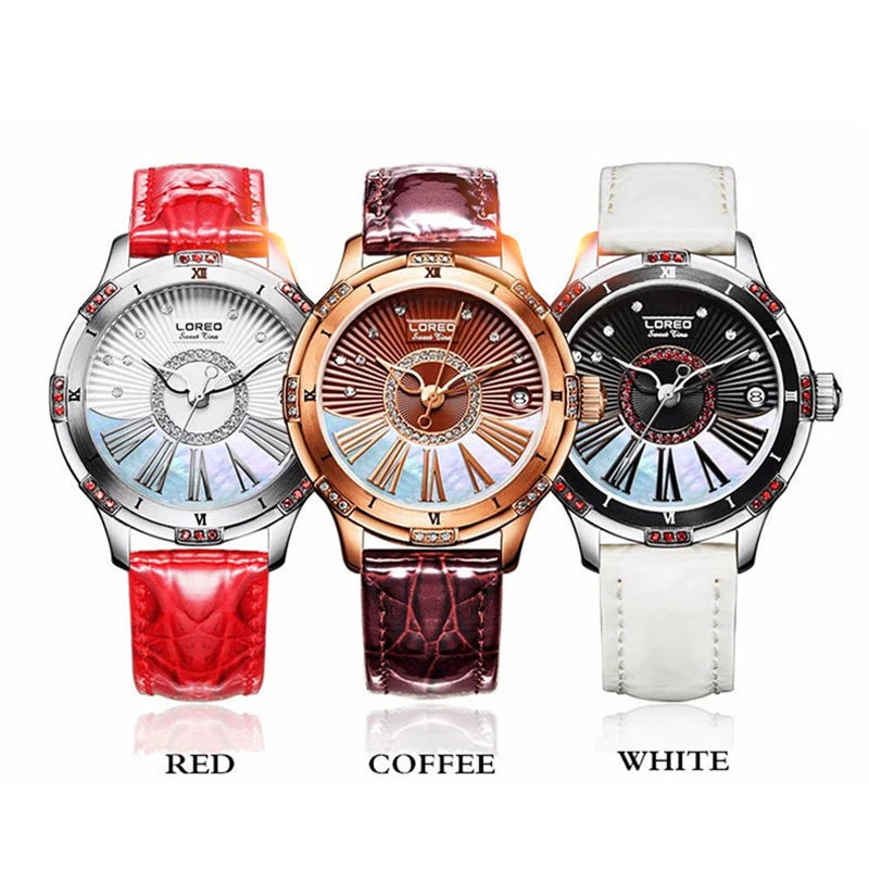 LOREO Luxury Women Watch Brand Sapphire Crystal Fashion Watches Ladies Women Automatic Mechanical Watches Relogio Feminino