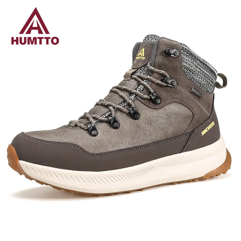HUMTTO Winter Boots Men 2022 Waterproof Platform Rubber Ankle Boots for Man Designer Hiking Shoes Work Safety Snow Mens Sneakers
