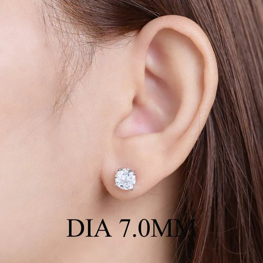 Kuololit GRA14K 10K OEC Moissanite White Gold Stud Earrings for Women Solid Yellow Gold Rose Gold D Color Solitaire Fine Jewelry