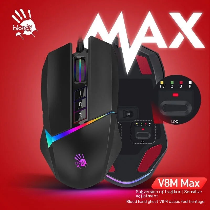 Shuangfeiyan V8max Bloody Professional Wired Game Mouse 8200 Dpi Computer Laptop Programmable Electronic Esports Game Mouse Gift