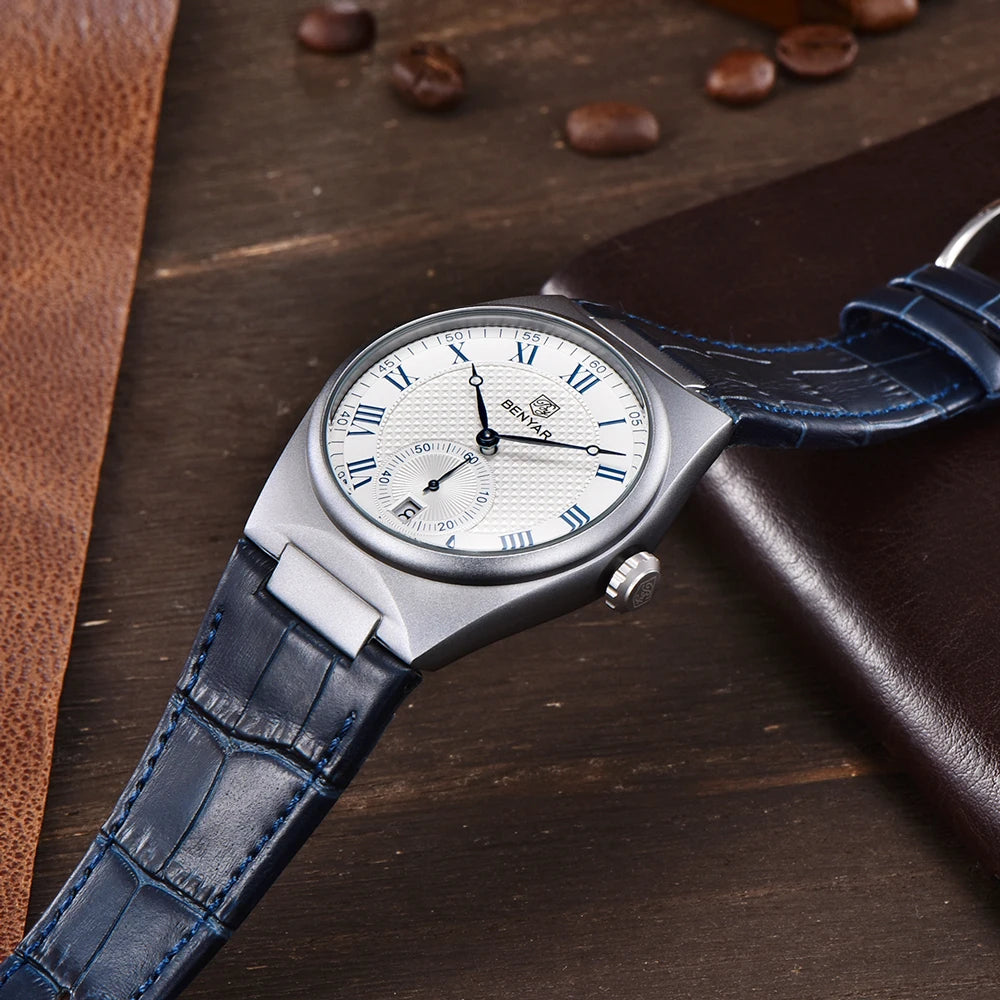 BENYAR New Business Luxury Men Quartz Watches 30M Waterproof Sports Leather Wristwatches Fashion Relogio Masculino