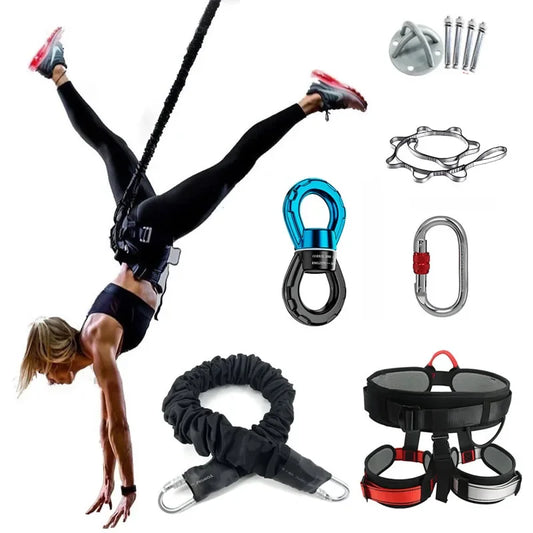 Bungee Dance Flying Suspension Rope Aerial Anti-gravity Yoga Cord Resistance Band Set Workout Fitness Home GYM Equipment