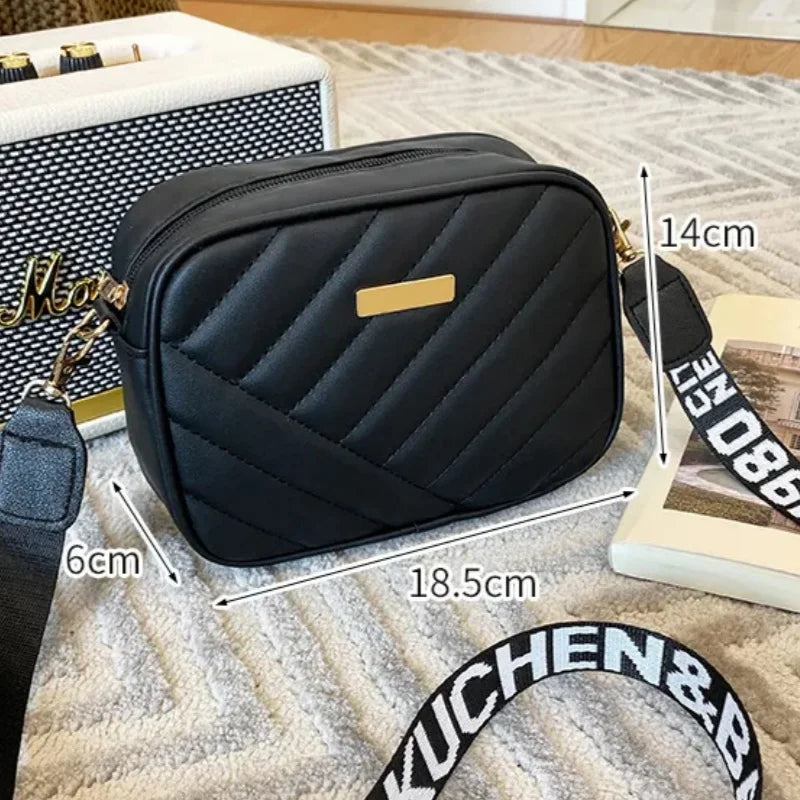1/2/4PCS Fashion Travel Camera Bag Rolled Camera Bag PU Leather Lattice Crossbody Bag Shoulder Cell Phone Bag