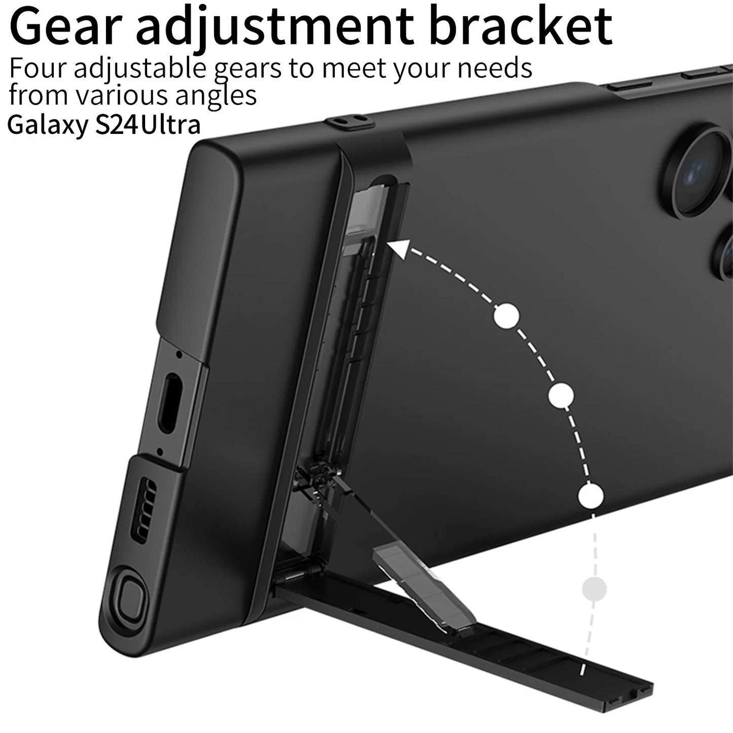Ultra-thin Bracket Phone Cases For Samsung Galaxy S24 Ultra / S24+ Plus / S24 Case Gkk Skin-feeling Soft Tpu Protective Cover