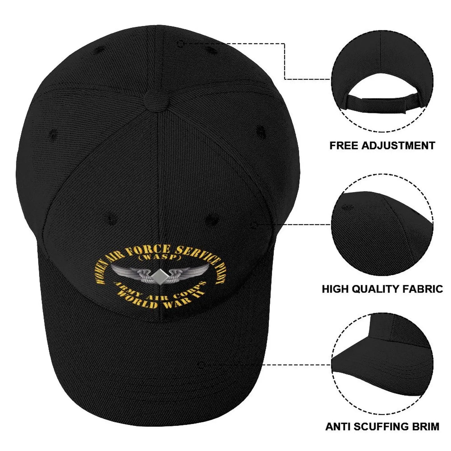 AAC - WASP Wing (Women Air Force Service Pilot) Baseball Cap Luxury Man Hat Fashion Beach Cosplay Hats For Men Women's