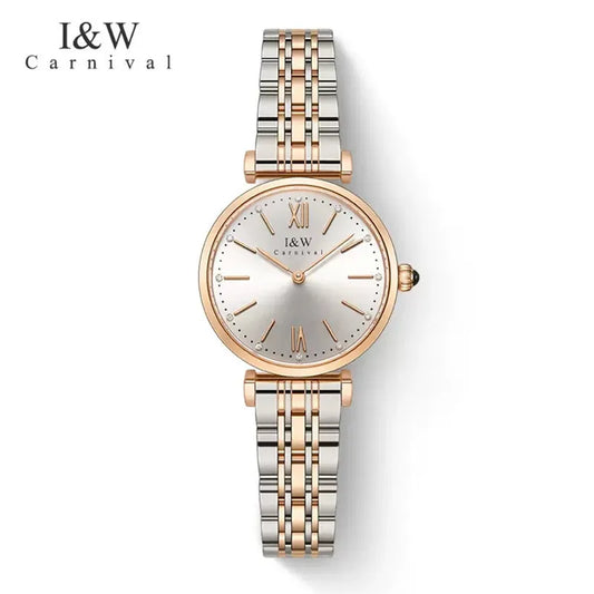 CARNIVAL Fashion Quartz Wrist Watch Luxury Ladies Sapphire Stainless Steel Wristwatches Waterproof Elegant for Women Reloj Mujer