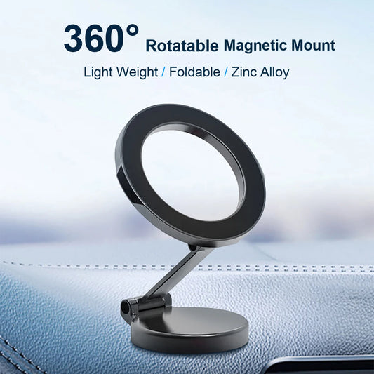 Magsafe Phone Car Mount Adjustable Magnetic Car Phone Holder Zinc Alloy Cellphone Holders for Car iPhone 15 14 13 12 Stand