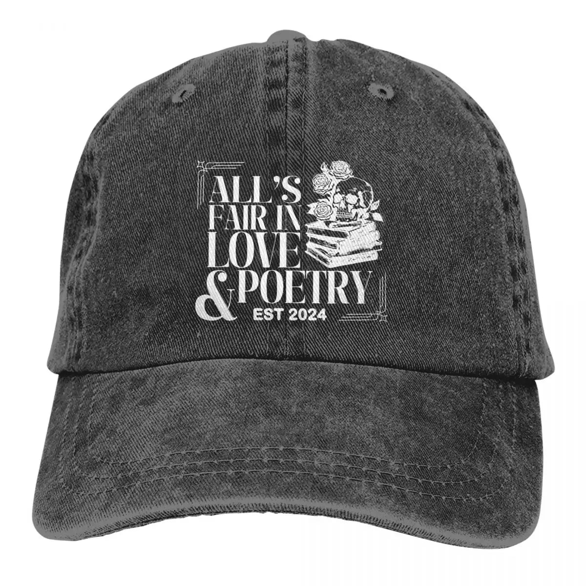 Baseball Cap All's Fair In Love & Poetry Unisex Distressed Denim The Tortured Poets Department Casquette Dad Hat Adjustable Fit