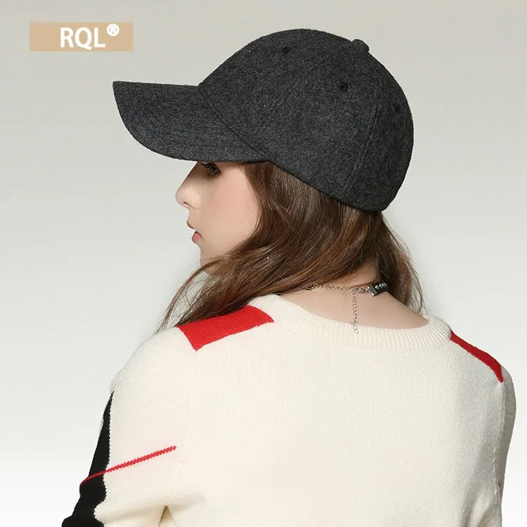 Wool Baseball Cap Women's Autumn and Winter Hat Thickened Keep Warm Female Fashion Trucker Cap Ladies Sport Hat Solid Color 2021