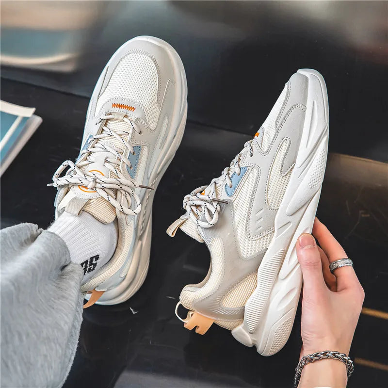 Thick Soled Anti-skid Breathable Shoes 2023 Spring and Autumn New Men's Casual Shoes Outdoor Light Wear-resistant Men's Shoes 44