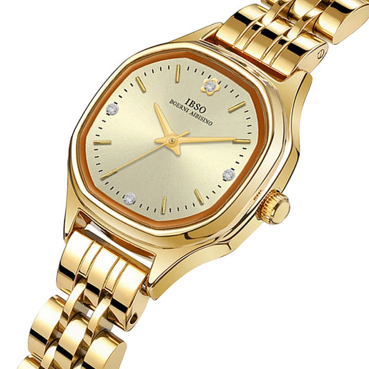 Luxury Gold Watches Women Small Dial Steel Waterproof Quartz Female Hand Clock Blue Vintage Original Ladies Wristwatches Silver