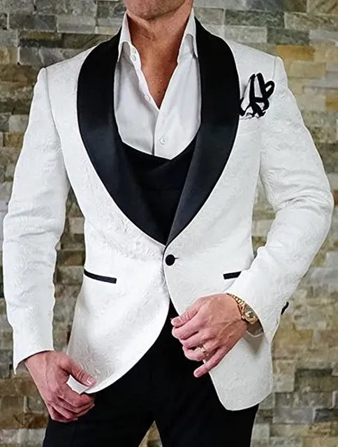 Men's Wedding Suit 2023 Italian Design Custom Black Smoking Tuxedo Jacket 3-piece Set (coat Vest Pants) Men's Groom Terno Suit