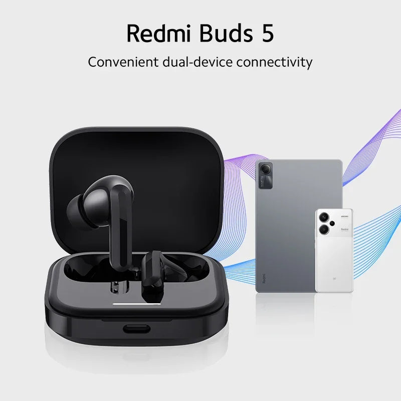 [World Premiere] Xiaomi Redmi Buds 5 Global Version AI Noise Reduction for Calls Up to 40 Hours Long Battery Life TWS Earbuds