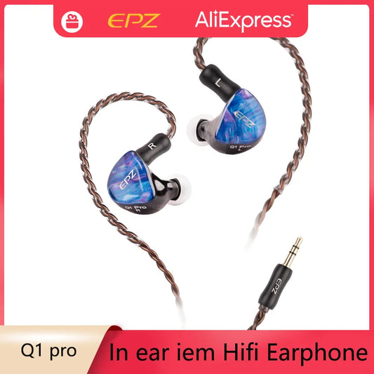 EPZ Q1 Pro Yunshuilan Earphones Wired HIFI Bass Earbuds IEM In Ear Gaming Headphones MIC 0.78 2 Pin Detachable Cable Earbuds