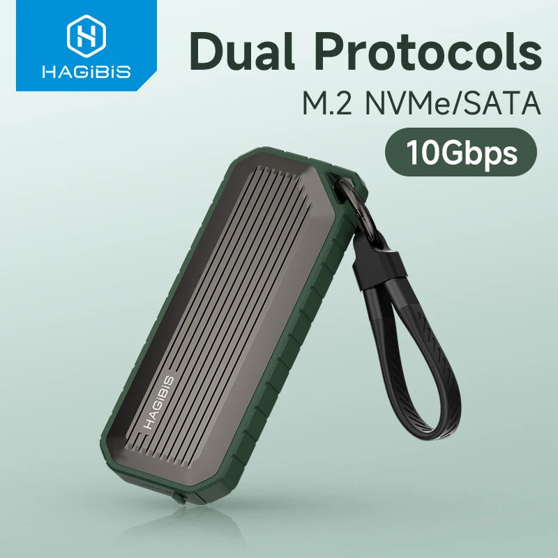 Hagibis M2 SSD Case NVMe NGFF SATA Dual Protocol SSD Enclosure M.2 to USB 3.1 Gen2 Adapter for NVME PCIE NGFF SATA SSD Disk Box