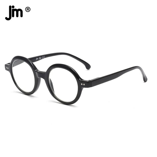 JM Round Reading Glasses Blue Light Blocking Computer Reader Magnifier Presbyopic Glasses for women men Spring Hinge
