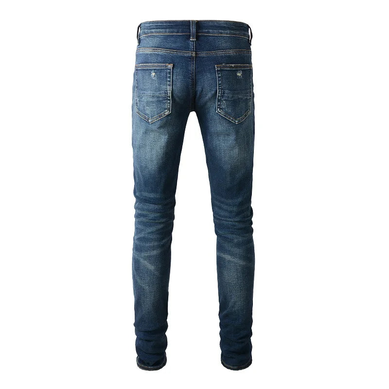 A6601 2024 Men's high-quality classic tide brand jeans men's Slim stretch streetwear casual trousers male