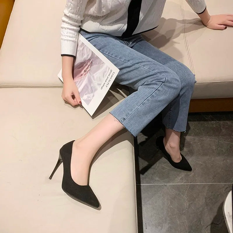 Women New Women Pumps Suede High Heels  Fashion Office Stiletto Party Shoes Female Comfort Women Heels