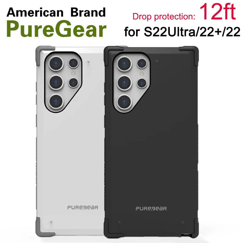 PureGear Shockproof Hard Silicone Case For Samsung S24 S23+ S23 S24 Ultra case Anti-Fall Cover For Galaxy S22Ulatra
