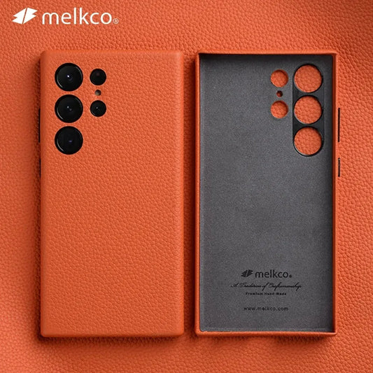 Melkco Premium Genuine Leather Case For Samsung Galaxy S24 Ultra Plus + 5G Cases luxury Fashion Cow Business Phone Cover