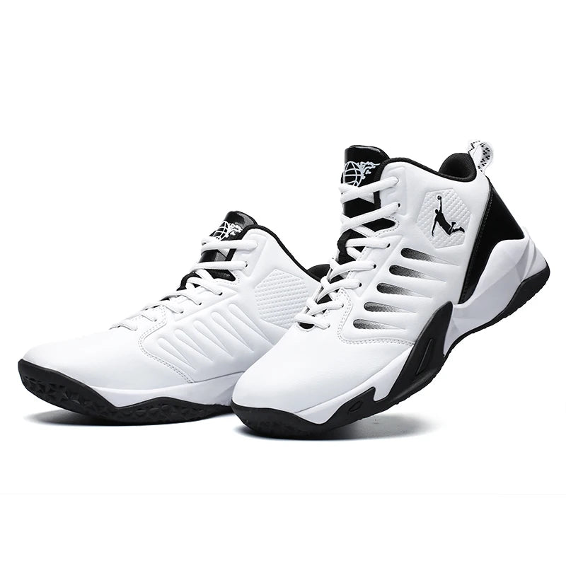 Leather Men's High Top Sneakers Basketball Shoes Men 2024 Unisex Sports Breathable Anti-Slip