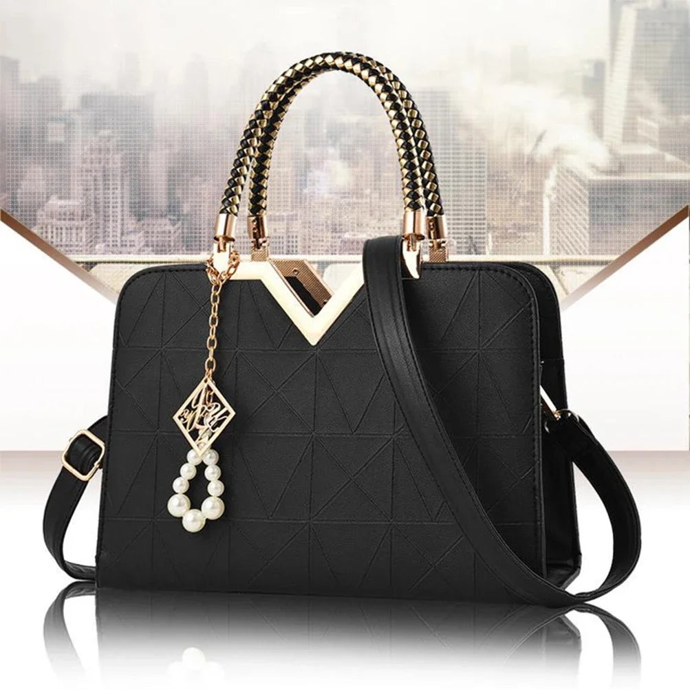 Top-handle Bags Designer Shoulder Bag Women's Fashion Shopping Handbags Unusual Pu Shell Bags Beading Zipper Luxury Clutch Purse