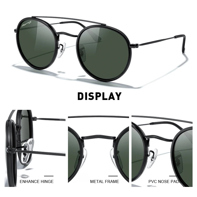MERRYS DESIGN Classic Retro Double Bridge Round Polarized Sunglasses For Men Women Luxury Brand Driving Sunglasses UV400 S8647