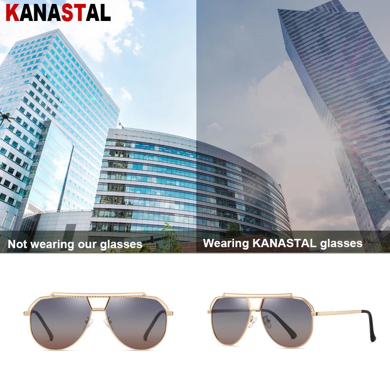 New UV400 Sun Glasses Men Metal  Polarized Sunglasses Women Eyeglasses Frame Driving Beach Sport Travel Anti Glare Shade Eyewear