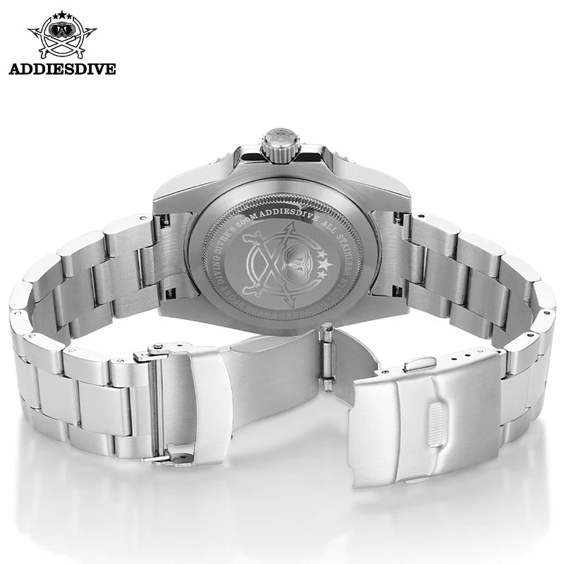 ADDIESDIVE Fashion Watch Stainless Steel Diver Watch 200M C3 Super Luminous Sport Luxury Watch reloj hombre Quartz Men Watch